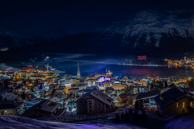 New Year Drone Show St.Moritz 2020
